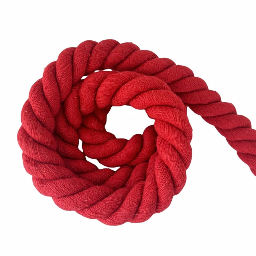 Amazon.co.jp: ILLIDAN 綿ロープ 綿ロープ3ツ打 20mm/2M レッド